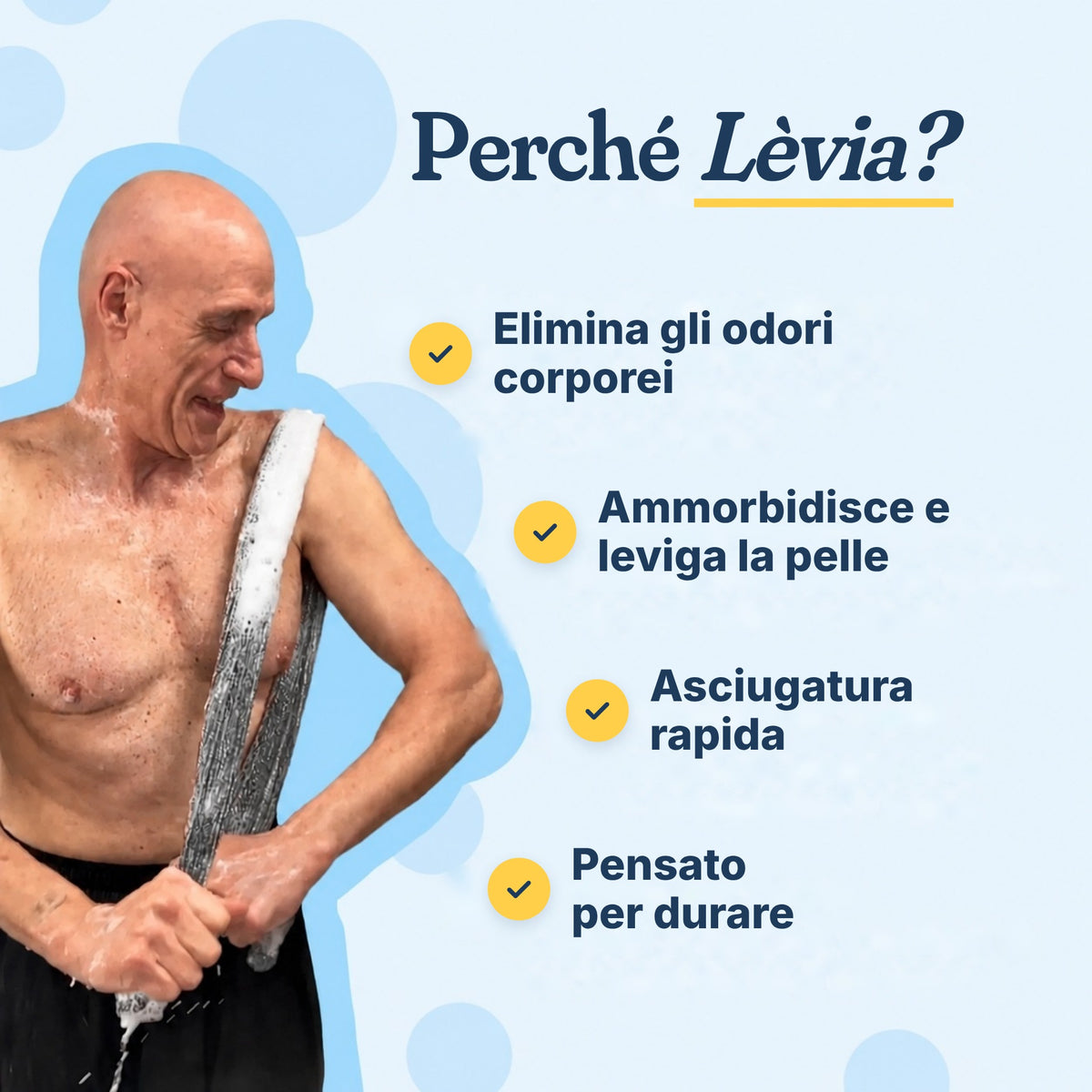 Lèvia – Pelle liscia come seta dalla prima doccia, oppure sarai rimborsato