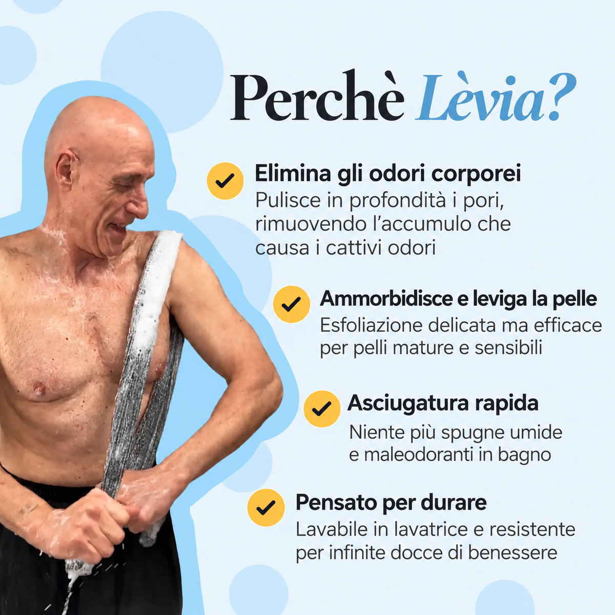Lèvia – Panno Esfoliante Doccia 2.0