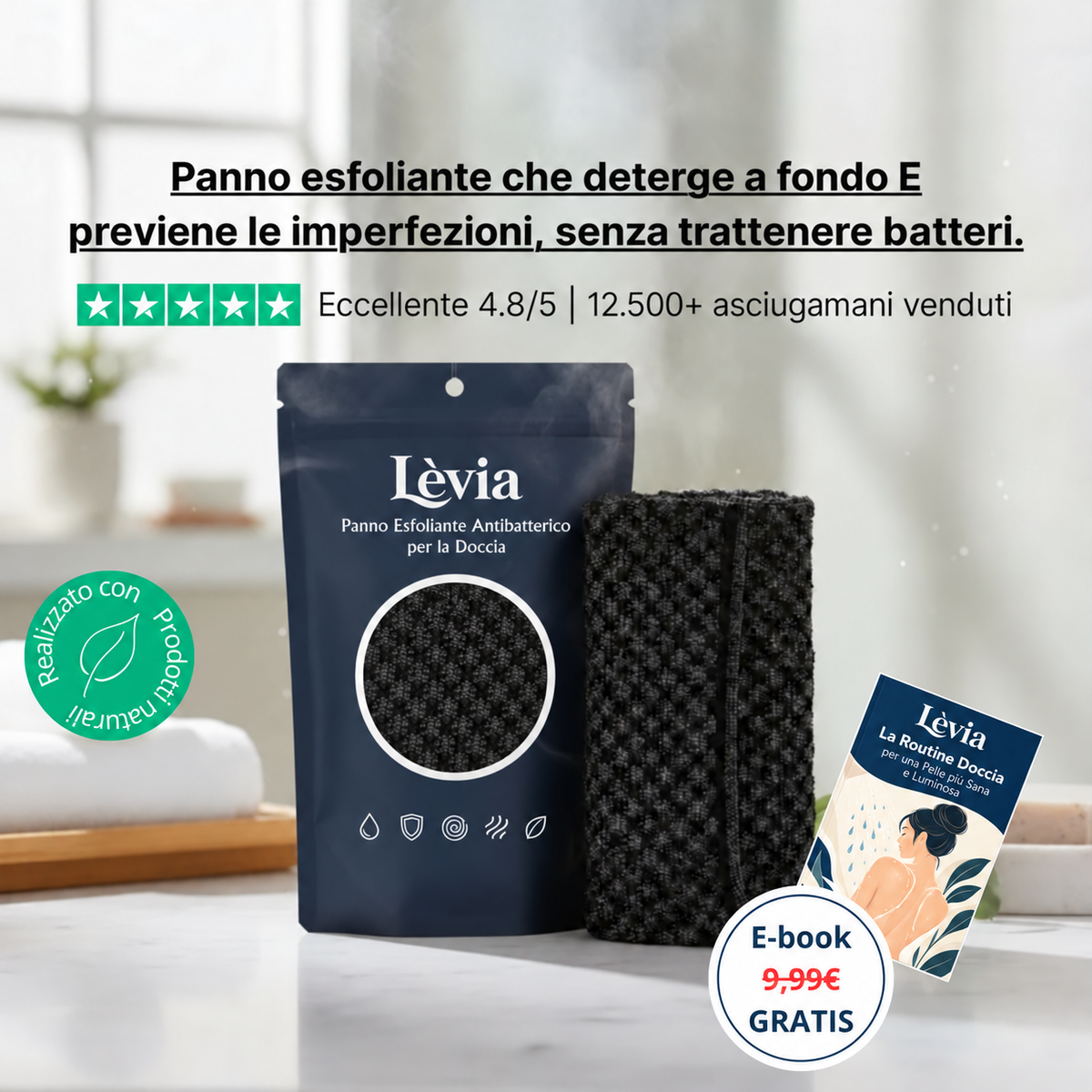 Lèvia – Panno Esfoliante Doccia 2.0