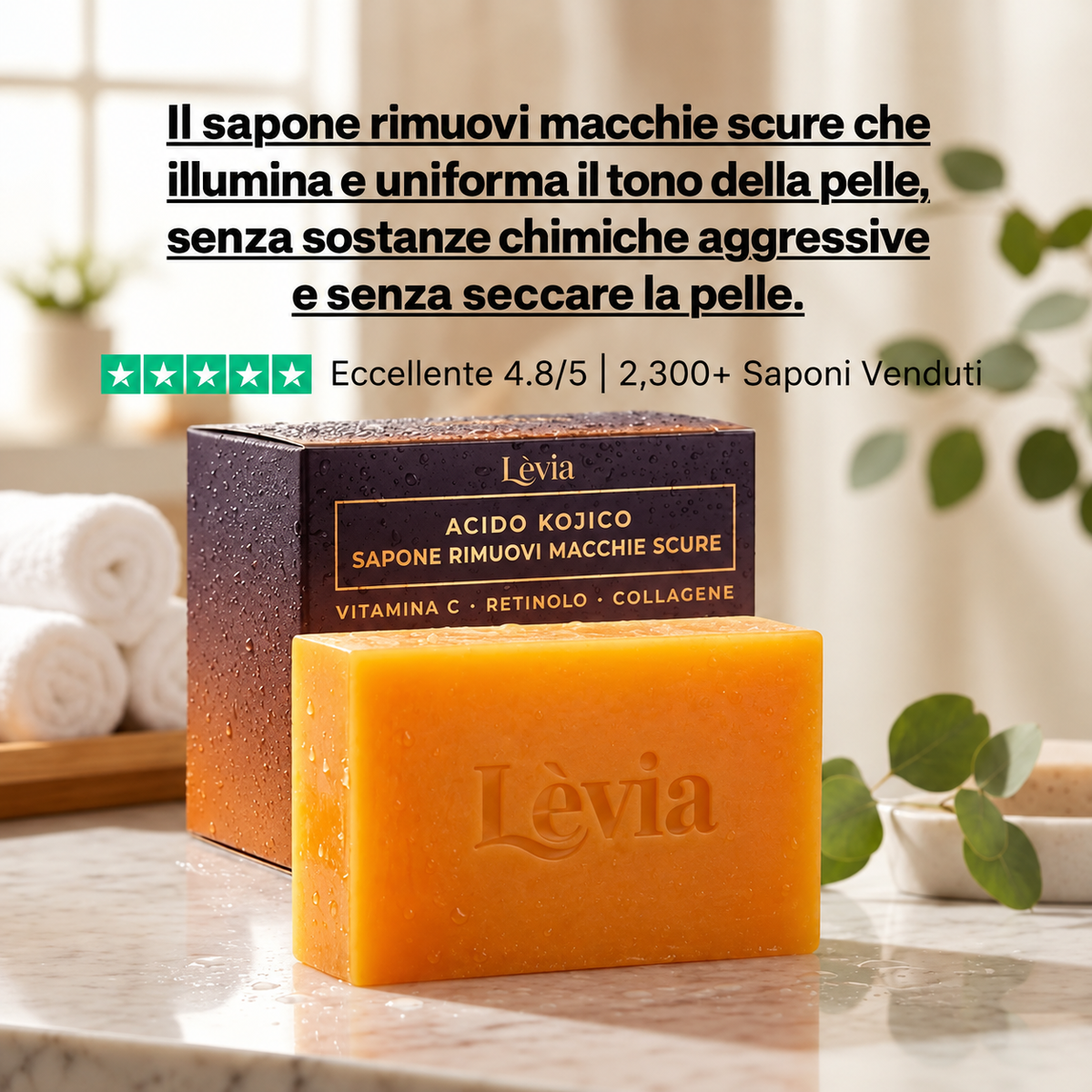 Sapone alla curcuma e all'acido kojico Lèvia